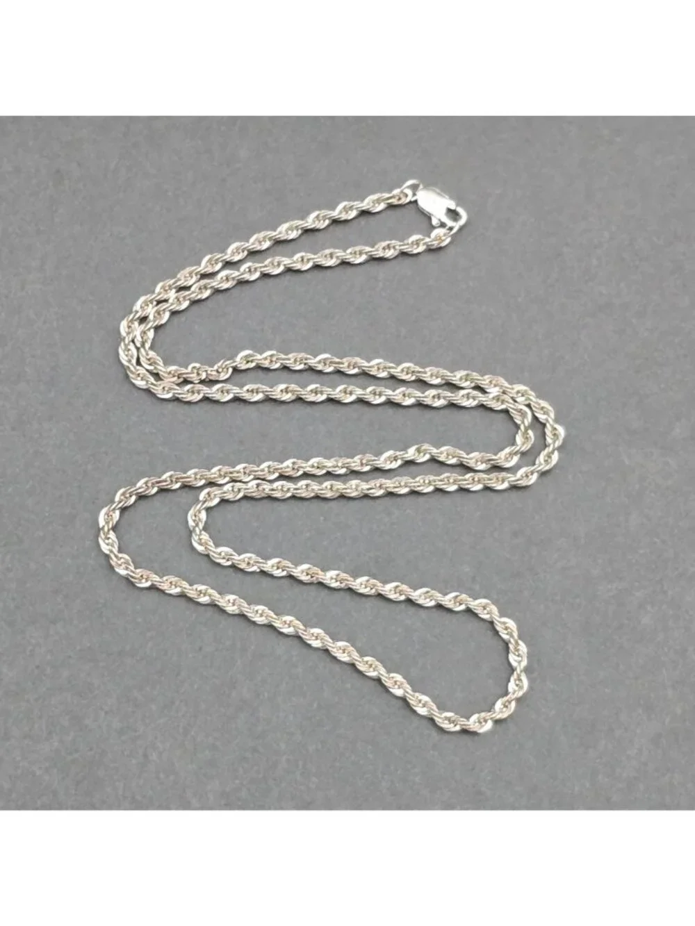 Sterling Silver Rope Chain Necklace Italian Twisted Link 18